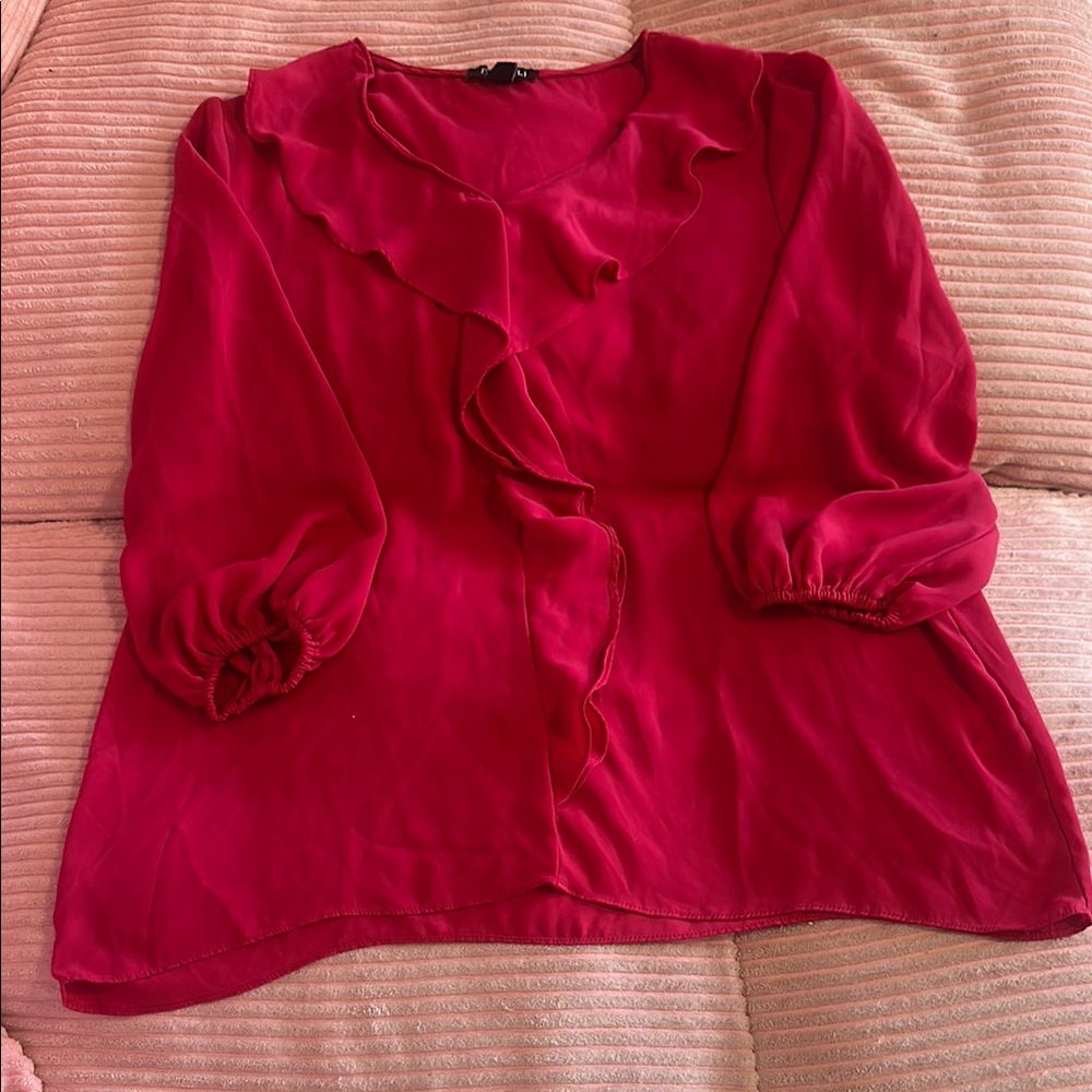 Pink Ruffle Blouse